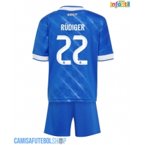 Camisa de time de futebol Real Madrid Antonio Rudiger #22 Replicas 3º Equipamento Infantil 2025-26 Manga Curta (+ Calças curtas)